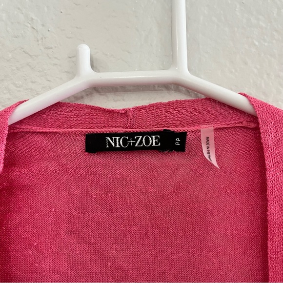 Nic + Zoe Petites Convertible Three-Quarter-Sleeve Cardigan PINK SIZE PP - Picture 3 of 4